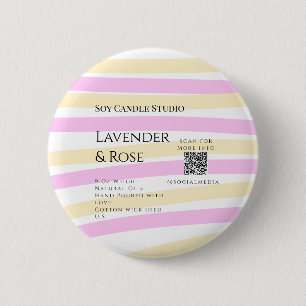 Lavendel roos sojakaars business toevoegen q r cod ronde button 5,7 cm