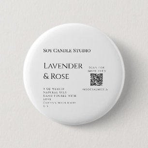 Lavendel roos sojakaars business toevoegen q r cod ronde button 5,7 cm
