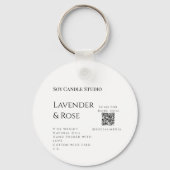 Lavendel roos sojakaars business toevoegen q r cod sleutelhanger (Voorkant)