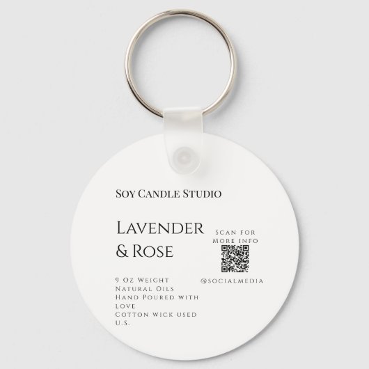 Lavendel roos sojakaars business toevoegen q r cod sleutelhanger (Voorkant)