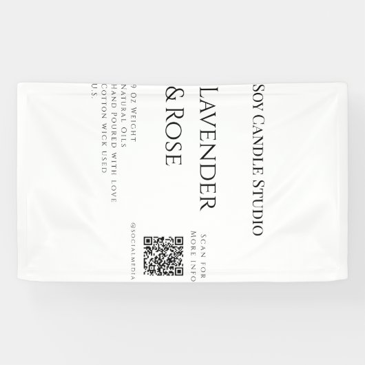 Lavendel roos sojakaars business toevoegen q r cod spandoek (Horizontaal)