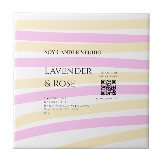 Lavendel roos sojakaars business toevoegen q r cod tegeltje (Voorkant)