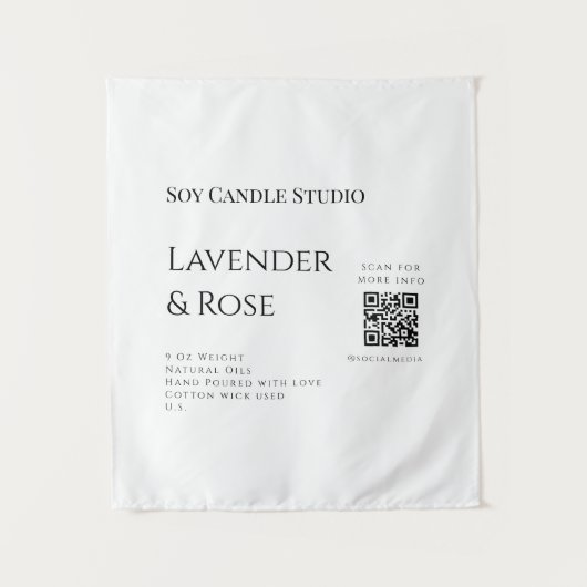 Lavendel roos sojakaars business toevoegen q r cod wandkleed (Voorkant)