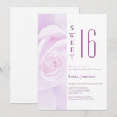 Lavendel Roos Sweet 16 Verjaardagsfeest Kaart (Voorkant / Achterkant)