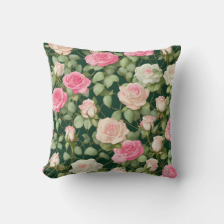 Lavendel Roos Vine Pillow – Tijdloze Floral Elegan Kussen
