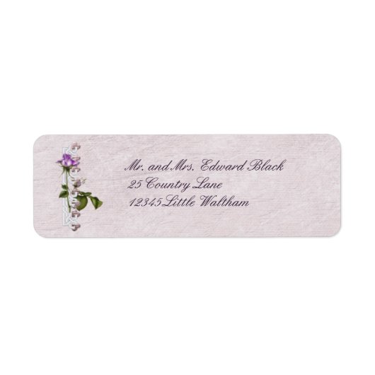 Lavendel Roos Wedding Suite Etiket (Voorkant)