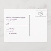 Lavendel Roos Wedding Suite RSVP Uitnodiging Briefkaart (Achterkant)