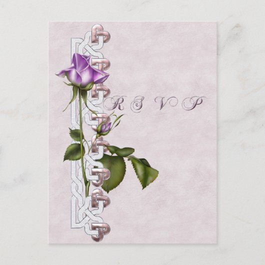 Lavendel Roos Wedding Suite RSVP Uitnodiging Briefkaart (Voorkant)