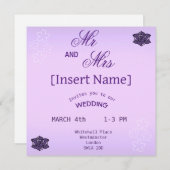 Lavendel Roos & Wit Sakura Floral bruiloft Kaart (Voorkant / Achterkant)