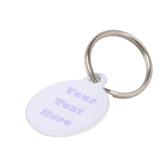 Lavendel Roos Zacht Bord Wit Pastel Effen Kleur Huisdierpenning (Zijkant)