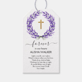 Lavendel rouwcadeau kaartjes cadeaulabel