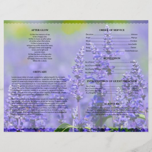 Lavendel rouwtemplate (Achterkant)