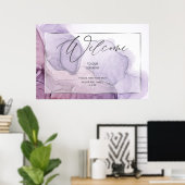 Lavendel Roze Abstracte Welkom Poster (Thuiskantoor)