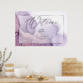 Lavendel Roze Abstracte Welkom Poster (Keuken)