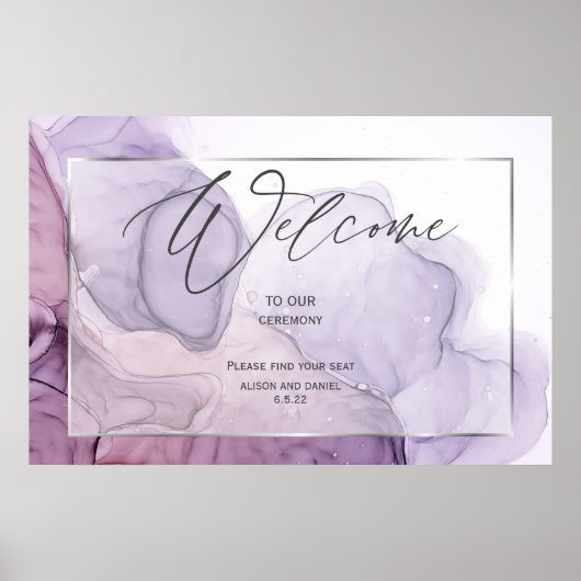 Lavendel Roze Abstracte Welkom Poster (Voorkant)