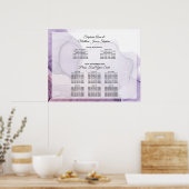 Lavendel Roze Abstracte Zitplaatskaart Poster (Keuken)