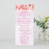 Lavendel Roze Aquarel Bloemen Trouwprogramma Programmakaart (Staand voorkant)