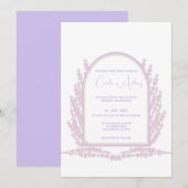 Lavendel Roze Bloemen Boho Bruiloft Kaart (Voorkant / Achterkant)