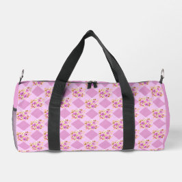 Lavendel Roze Bloemen Gingham Patroon Land Plunjezak