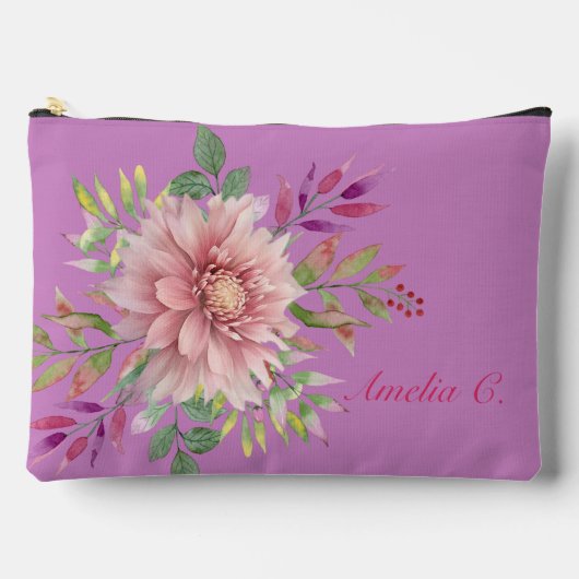 Lavendel & Roze Bloemen Kosmetische Zak Etui (Voorkant)
