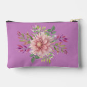  Lavendel & Roze Bloemen Kosmetische Zak Etui (Achterkant)