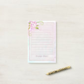 Lavendel Roze Bloemen Vrouwelijke Schattigee Custo Post-it® Notes (Op bureau)