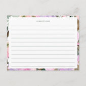 Lavendel Roze Bloemen Waterverf Douche Recept Kaar Briefkaart (Achterkant)