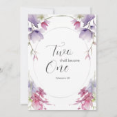 Lavendel Roze Bloemenbijbel Christelijk Cross Wedd Kaart (Achterkant)