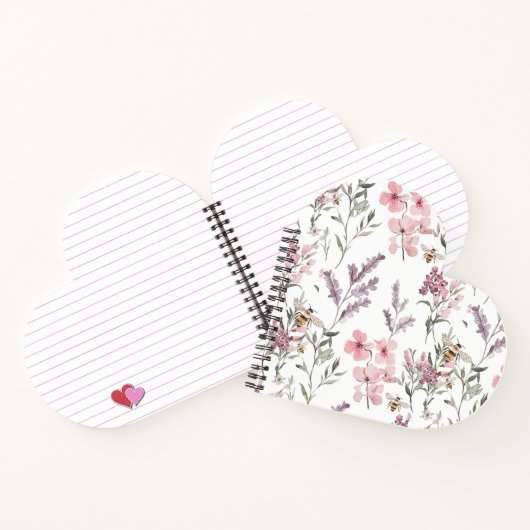 Lavendel Roze Bloemig Notitieboek (Binnen)