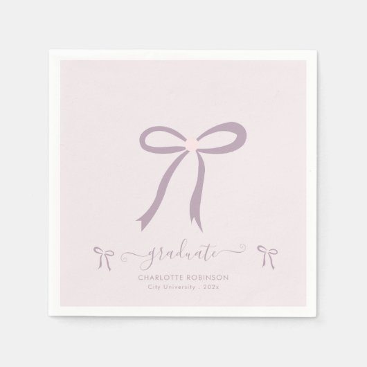 Lavendel Roze Boog Afstudeerfeest Servet (Voorkant)