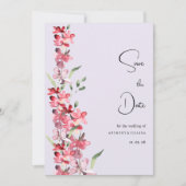 Lavendel roze bordeauxrood mint bloemig Save the D Kaart (Voorkant)