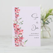 Lavendel roze bordeauxrood mint bloemig Save the D Kaart (Staand voorkant)