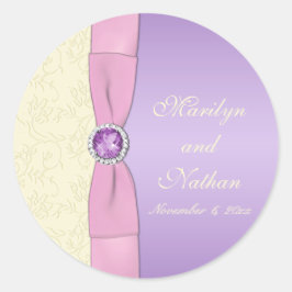 Lavendel, Roze, en Ivoor 1,5"Ronde Sticker