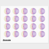 Lavendel, Roze, en Ivoor 1,5"Ronde Sticker (Vel)