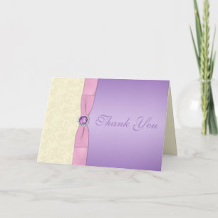Lavendel, Roze, en Ivoor Alternatieve Bedankkaart