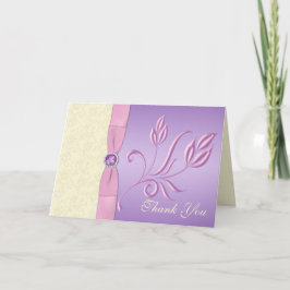 Lavendel, Roze en Ivoor Bedankkaart