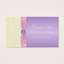 Lavendel, roze, en Ivoor bruiloft gunst Label Visitekaartje