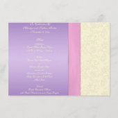 Lavendel, Roze en Ivoor Menu Kaart (Achterkant)