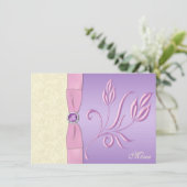 Lavendel, Roze en Ivoor Menu Kaart (Staand voorkant)