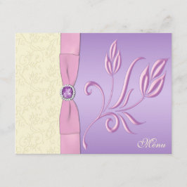 Lavendel, Roze en Ivoor Menu Kaart