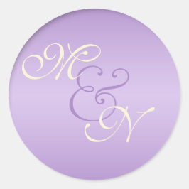 Lavendel, Roze, en Ivoor Monogrammed 1.5"Sticker Ronde Sticker