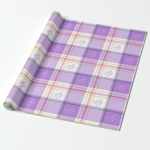 Lavendel & Roze Gelukkig Pasen Cadeaupapier