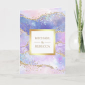 Lavendel Roze Goud Agaat Marmer QR Code Trouwen (Voorkant)