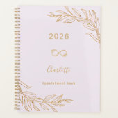 Lavendel roze goud botanisch blad elegant planner (Voorkant)