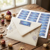 Lavendel Roze Goud Geëtst Blauwe Textuur Etiket