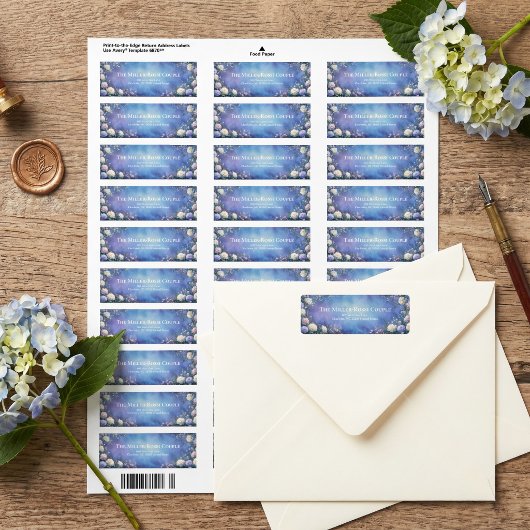 Lavendel Roze Goud Geëtst Blauwe Textuur Etiket