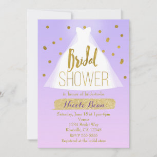 Lavendel Roze & Goud Vrijgezellenfeest Trouwjurk Kaart