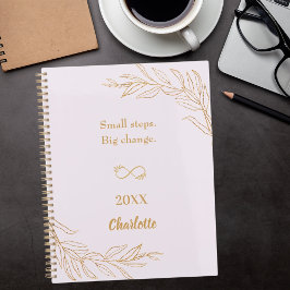 Lavendel roze gouden blad motivatie citaat 2026 planner