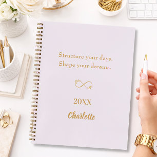 Lavendel roze gouden inspirerend quote notitieboek