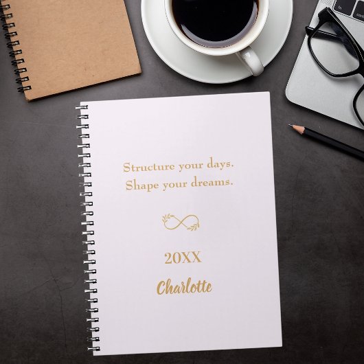 Lavendel roze gouden inspirerend quote notitieboek